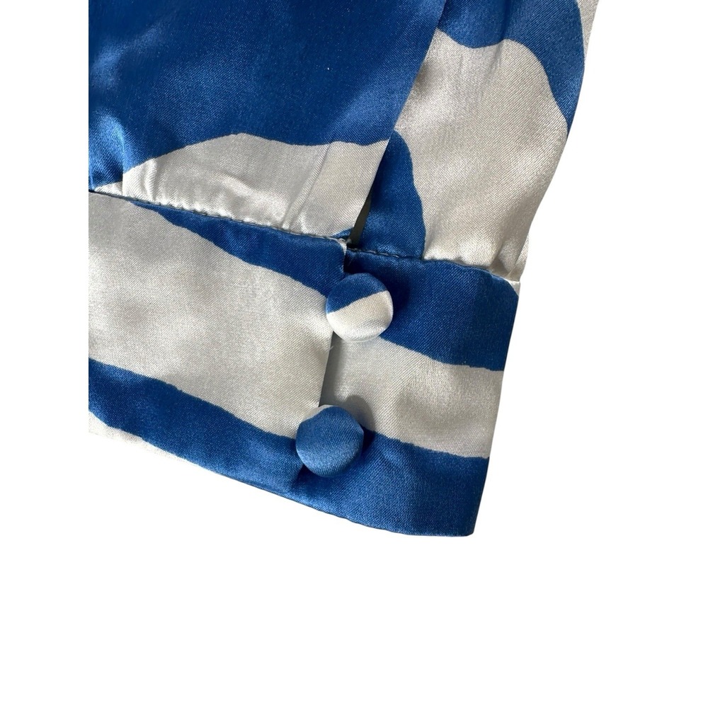 NEW! INC 100% Silk Halter Top/Blouse- Blue/White Tiger/Zebra Stripe‎ 6 NWT - Picture 6 of 14